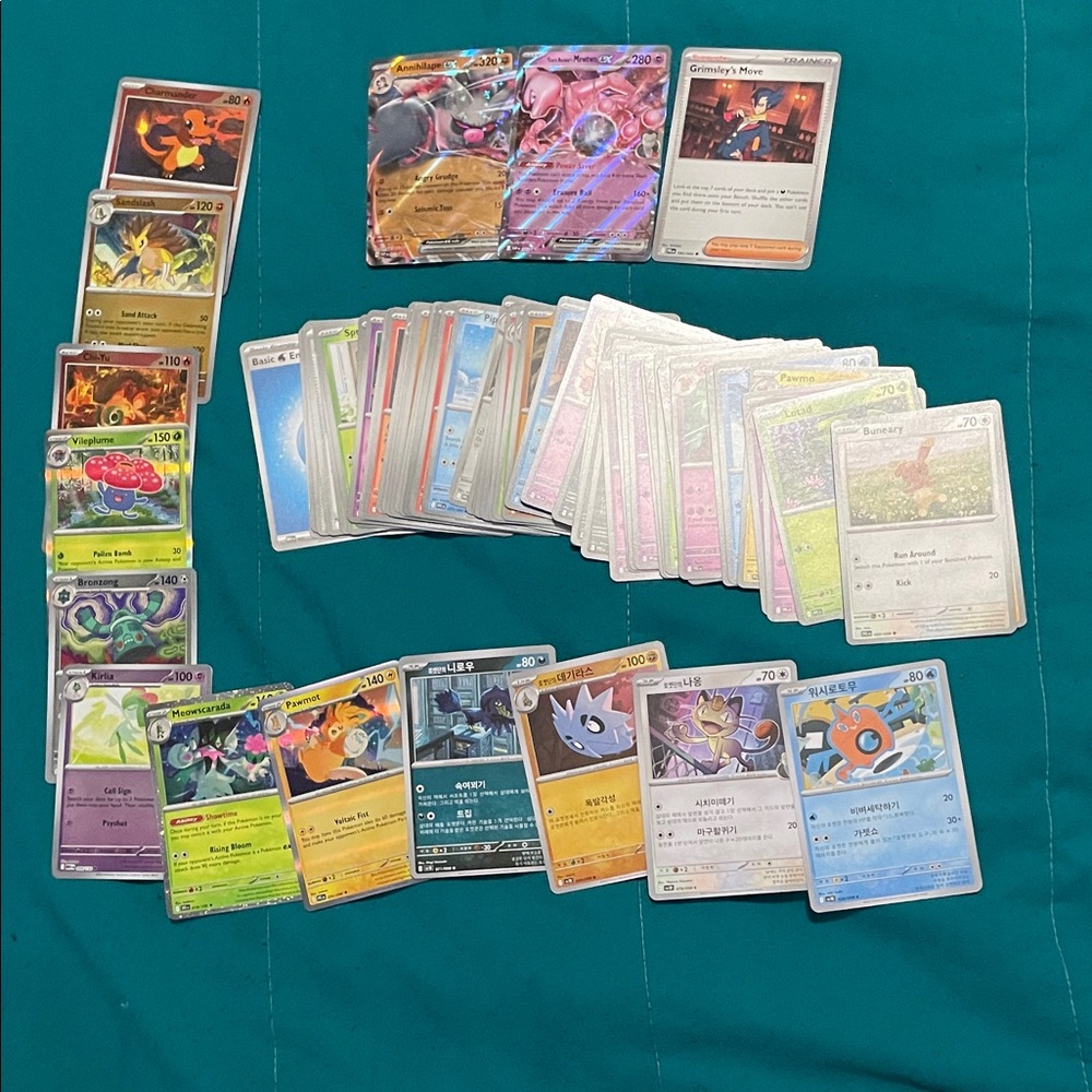 Pokemon Trading Card Collection with Vibrant Colors